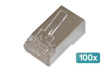 CAT 6 Modularstecker für Rundkabel, Pass through Stecker - 100 Stk. 