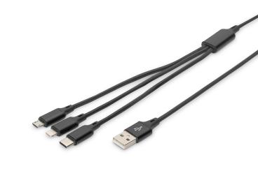 3-in-1 USB-Ladekabel, 1m 