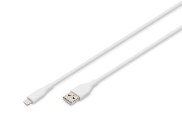 Lightning Silikon Anschlusskabel, USB-A - Lightning 0,5m, weiß 