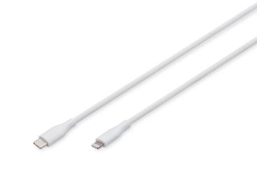 Lightning Silikon Anschlusskabel, USB-C - Lightning, 0,5m, weiß 