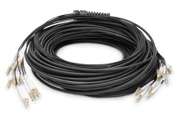 Vorkonfektionierte Glasfaser Universal Breakout Kabel, Multimode OM4, 12 Fasern, LC/UPC - LC/UPC 