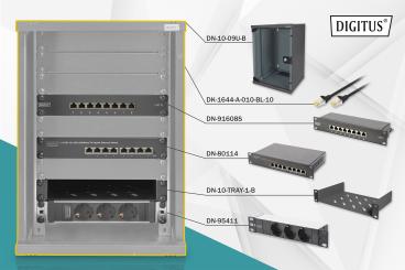 Netzwerk-Set 254 mm (10") - 9HE, 312 x 300 mm (B x T) 