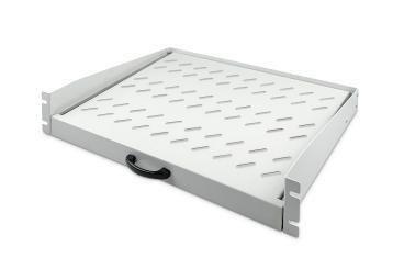 Ausziehbarer Fachboden zum Festeinbau an den vorderen 483 mm (19")-Profilschienen 