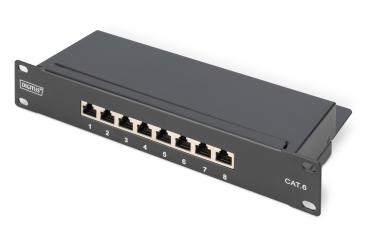 CAT 6, Klasse E Patch Panel, geschirmt, schwarz 