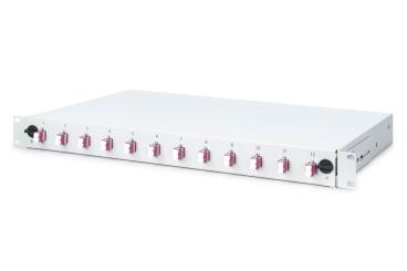 LWL Spleißbox, 1HE, bestückt, 12x LC DX, OM4 
