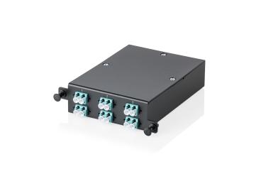 MPO Kassette, Multimode OM3, LC/DX, LC auf MPO, für 4 Kassettenfelder 