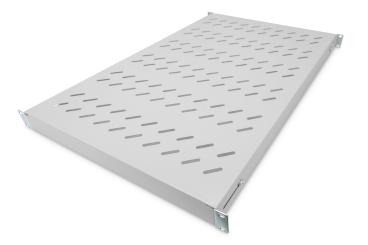 Fachboden mit variablen Befestigungsschienen zum Festeinbau in 483 mm (19")-Schränke 