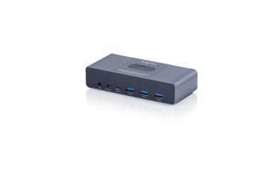 DIGITUS USB-C 3.0 Dual HDMI KVM Switch, 2-Port, 4K60Hz, Core Line 