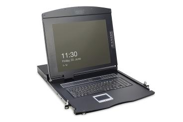 17" LCD KVM Konsole, 16-Port CAT 5, französische Tastatur 