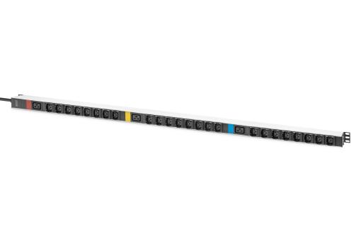 Basis IT PDU, 3-phasig 16A, 24 x C13, 3 x C19, 3 m Zuleitung, IEC 60309 16 A Stecker 