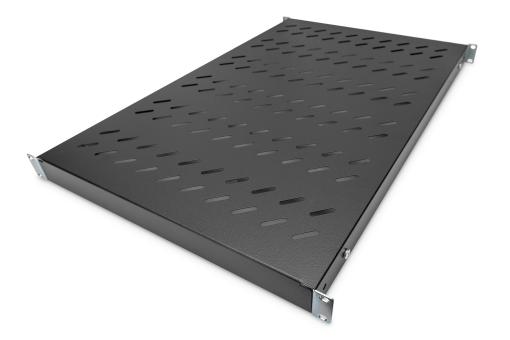 Fachboden mit variablen Befestigungsschienen zum Festeinbau in 483 mm (19")-Schränke 